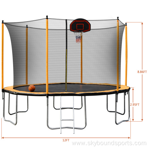 Round Recreational 12 feet Trampolines Ladder